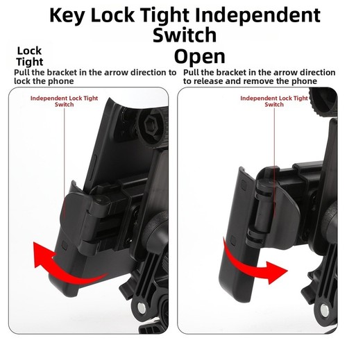 Single action lock phone mount - single,